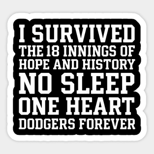 18 Innings Baseball - World Series Champion LA Dodgers, Los Angeles Baseball Sticker